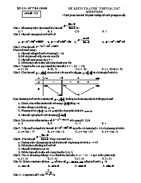 Đề kiểm tra thử THPTQG môn Toán - Mã đề 123